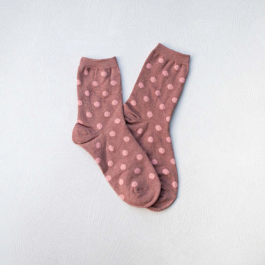 Mauve Polka Dot Socks