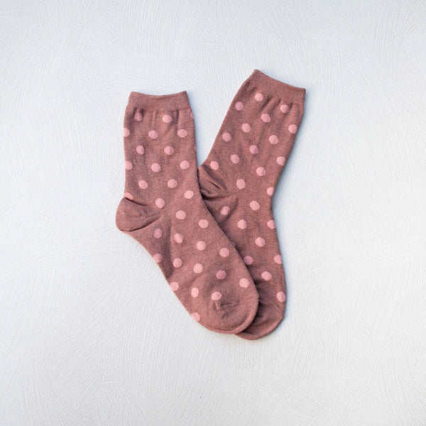 Mauve Polka Dot Socks