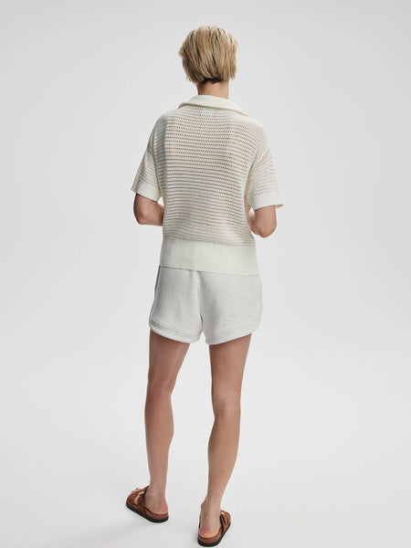 Nali Half Zip Knit Top: Egret