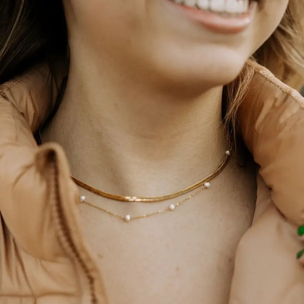 Jade Herringbone Necklace