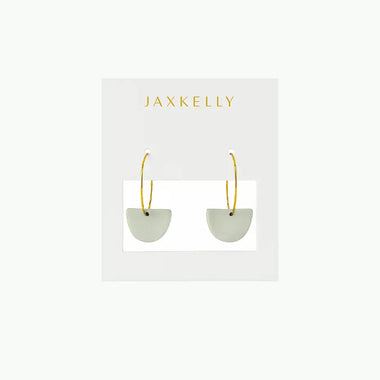 Sage Clay Half Moon Earrings