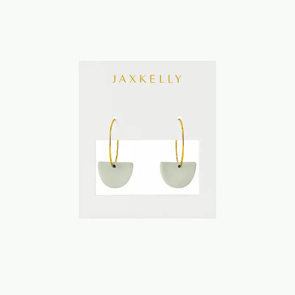 Sage Clay Half Moon Earrings