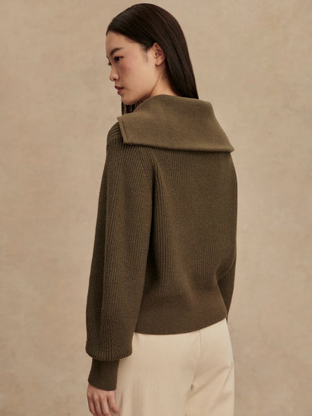 Maura Half Zip Rib Knit