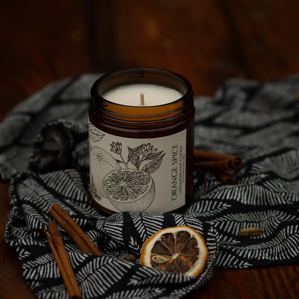Orange Spice Candle: Botanical Label