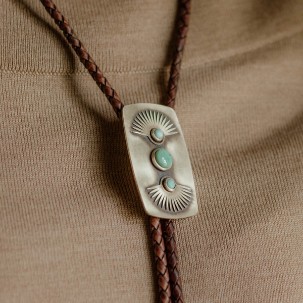 Yarrow Bolo Tie Necklace: Dark Brown