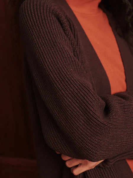 Sitges Knit Cardigan: Chocolate Plum