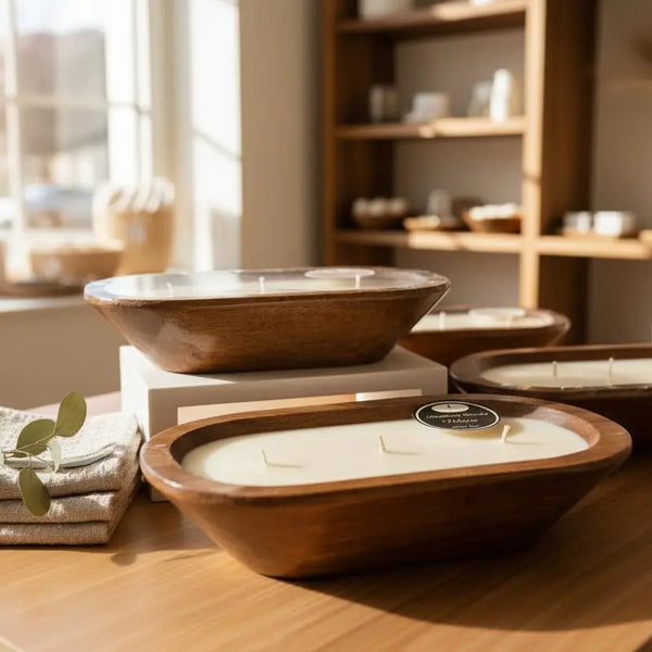Petite Wood Bowl Candles