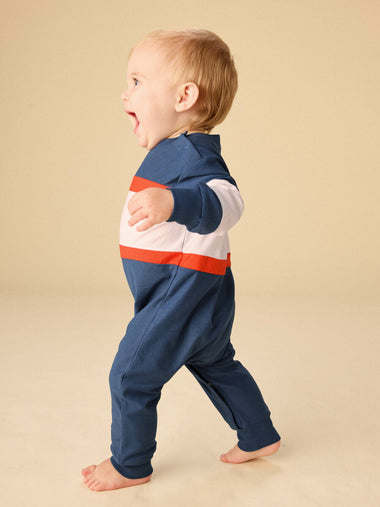 Naval Blue Colorblock Ruby Romper