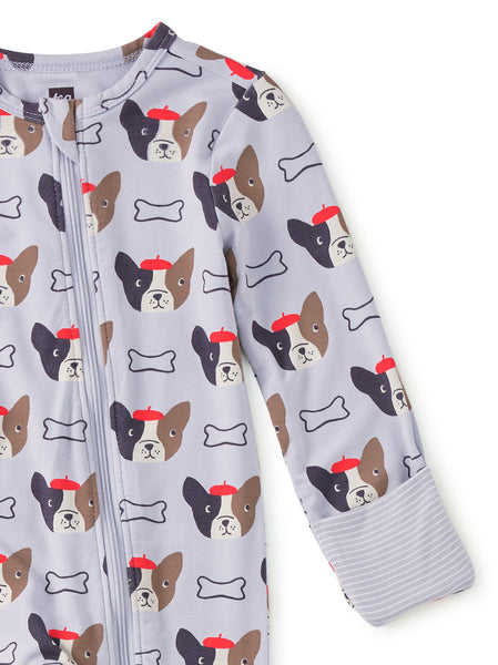 French Bulldogs Footed Romper