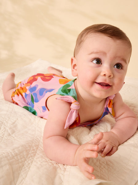 Butterfly Spot Tie Shoulder Romper