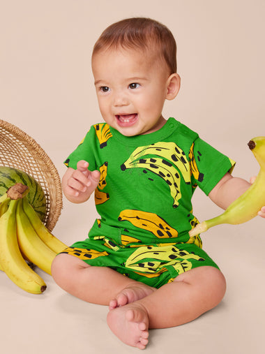 Leopard Spot Bananas Pocket Romper