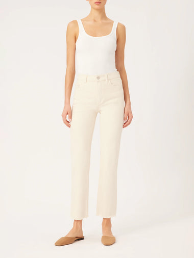 Patti High-Rise Straight Vintage Ankle: Ecru