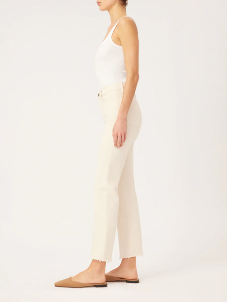 Patti High-Rise Straight Vintage Ankle: Ecru