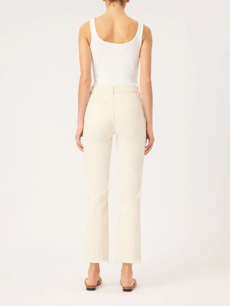 Patti High-Rise Straight Vintage Ankle: Ecru