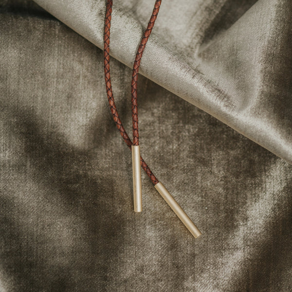 Yarrow Bolo Tie Necklace: Dark Brown