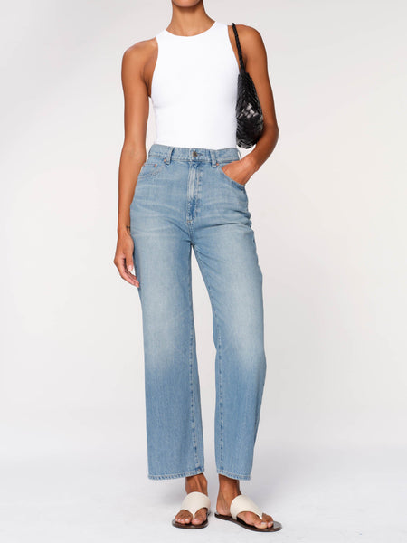 Hepburn High-Rise Wide Leg Ankle: River Bank