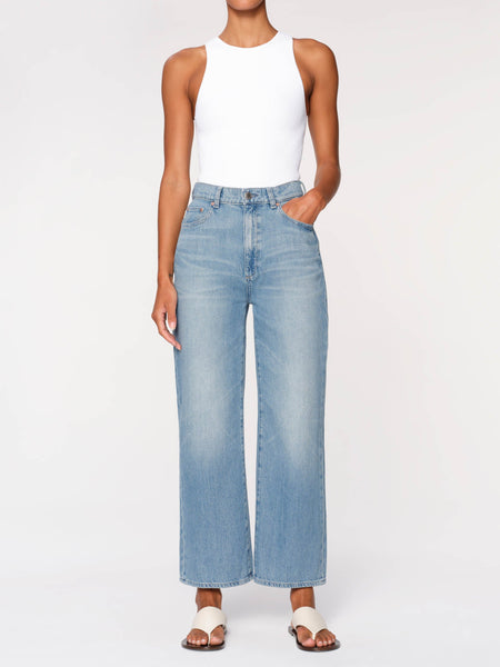 Hepburn High-Rise Wide Leg Ankle: River Bank