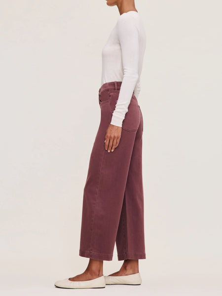 Hepburn High-Rise Twill Wide Leg Ankle: Dried Rose