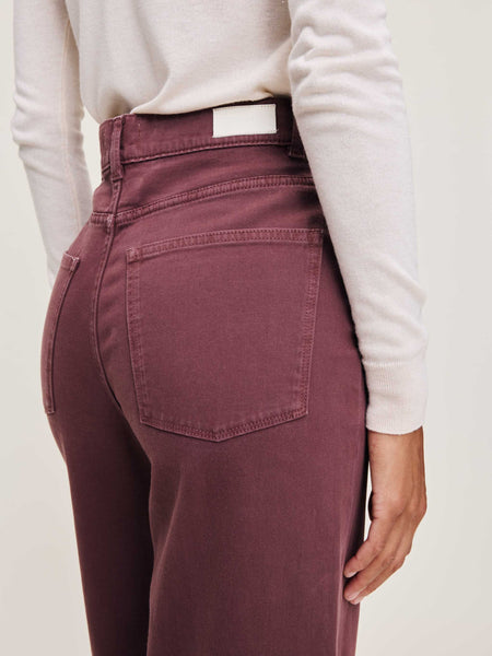 Hepburn High-Rise Twill Wide Leg Ankle: Dried Rose