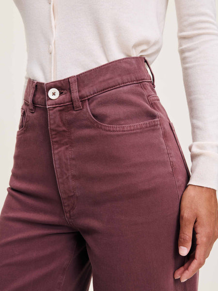 Hepburn High-Rise Twill Wide Leg Ankle: Dried Rose