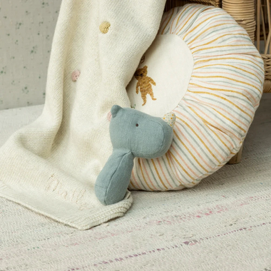 Dusty Blue Rhino Rattle