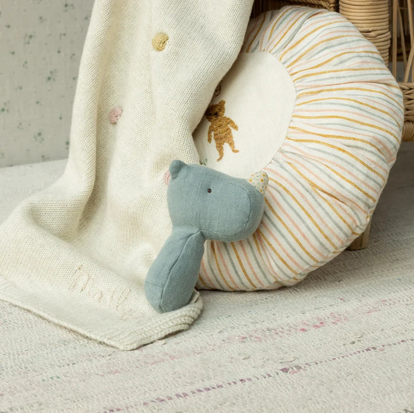 Dusty Blue Rhino Rattle