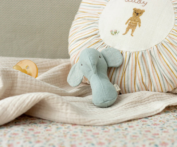 Dusty Blue Elephant Rattle