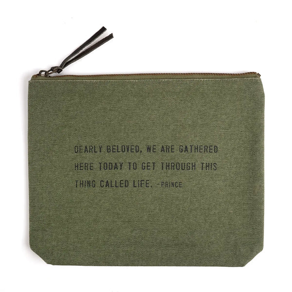 "Dearly Beloved" Canvas Zip Pouch