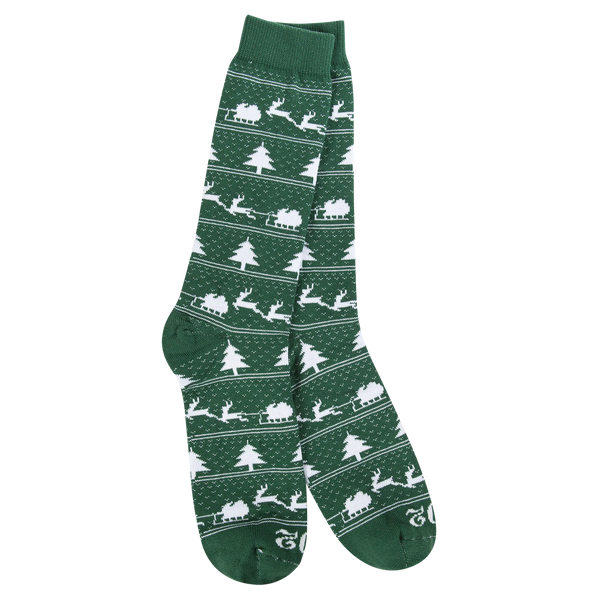 Sleigh Green Men's Socks