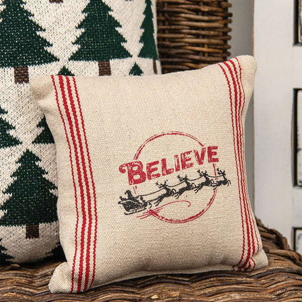 Believe Striped Pillow