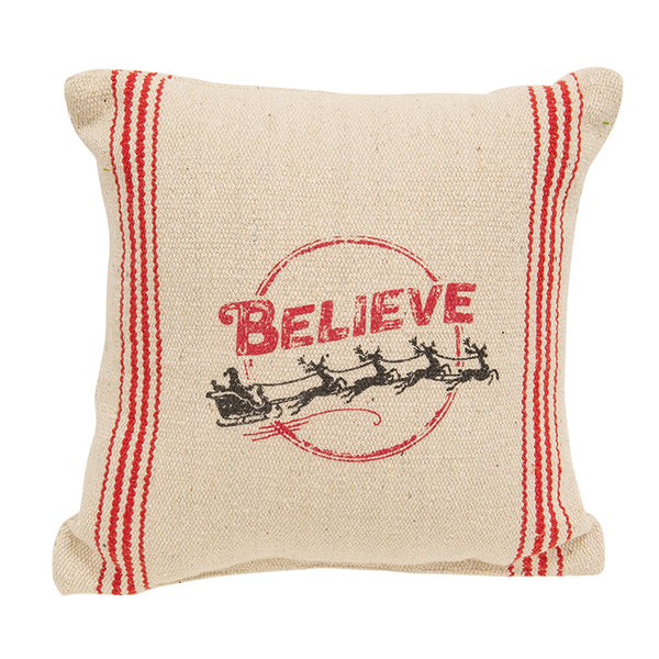 Believe Striped Pillow