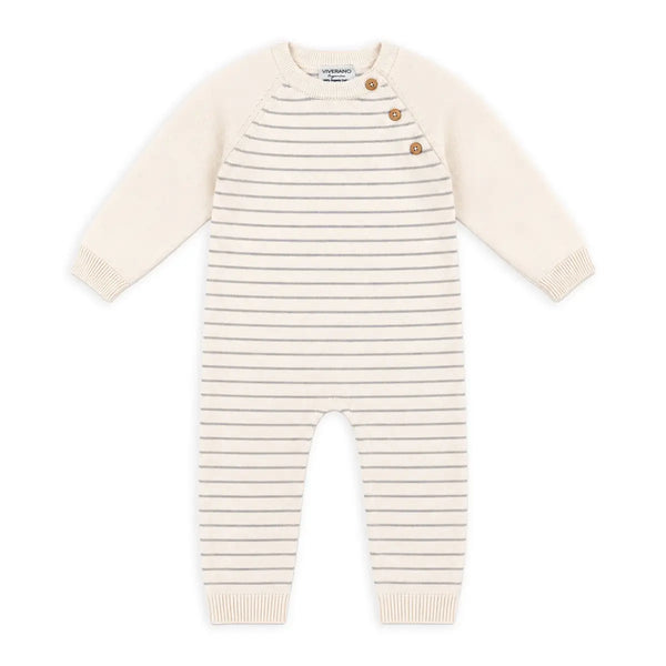 Milan Knit Side Button Stripe Jumpsuit