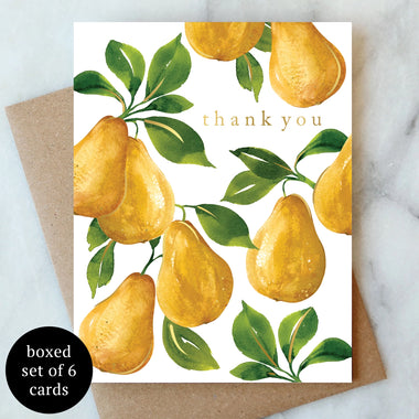 Pear Thank You Boxed Cards