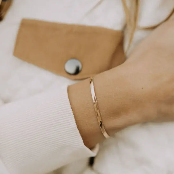 Jade Herringbone Bracelet