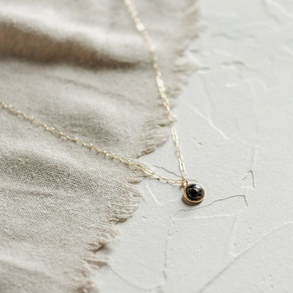 Hyalite Necklace: Copper Obsidian