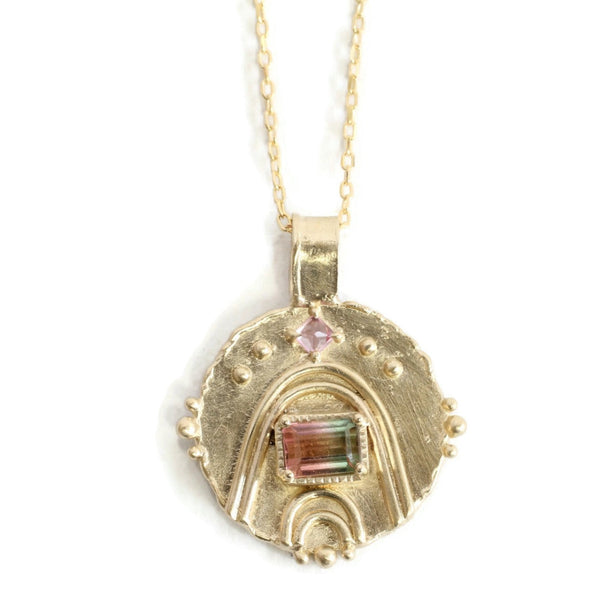 Prayer Watermelon Tourmaline Necklace