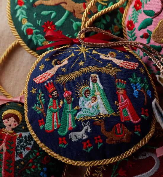 Nativity Embroidered Ornament