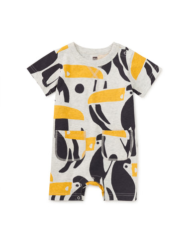 Toucan Cut Out Double Pocket Romper