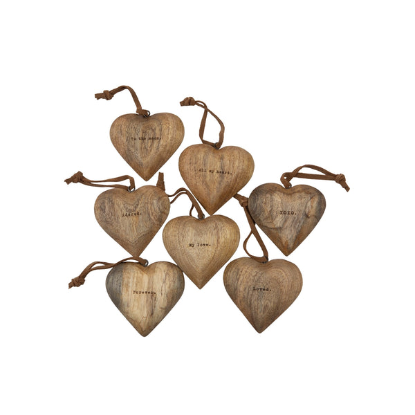 Engraved Wood Hearts