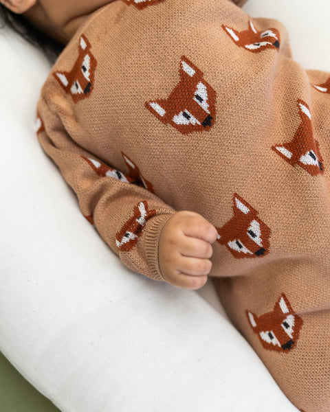 Fox Jacquard Knit Jumpsuit