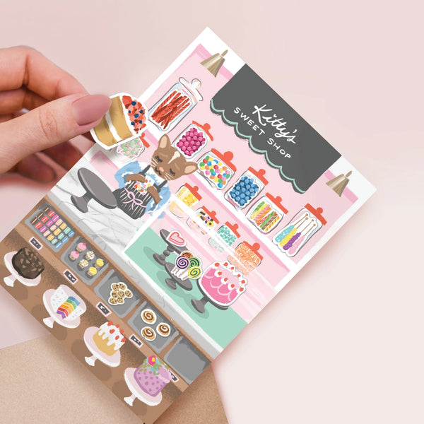 Sweet Shop Sticker Scene Card