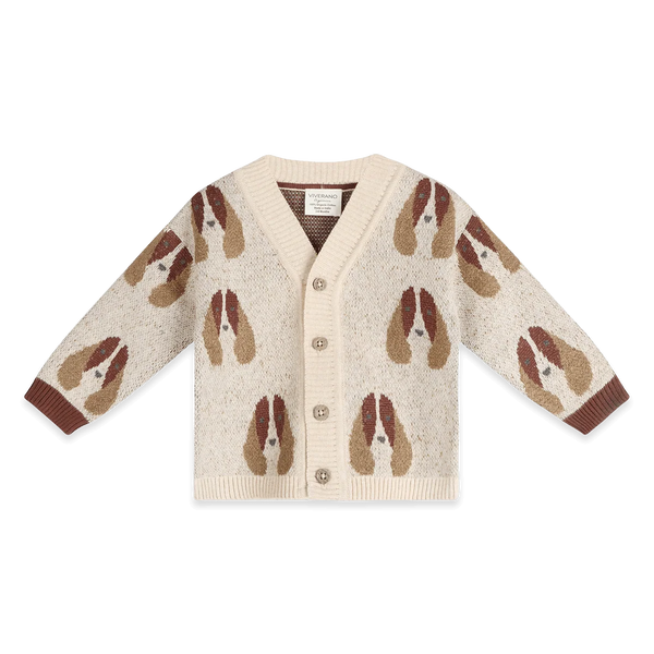 Dog Jacquard Knit Cardigan