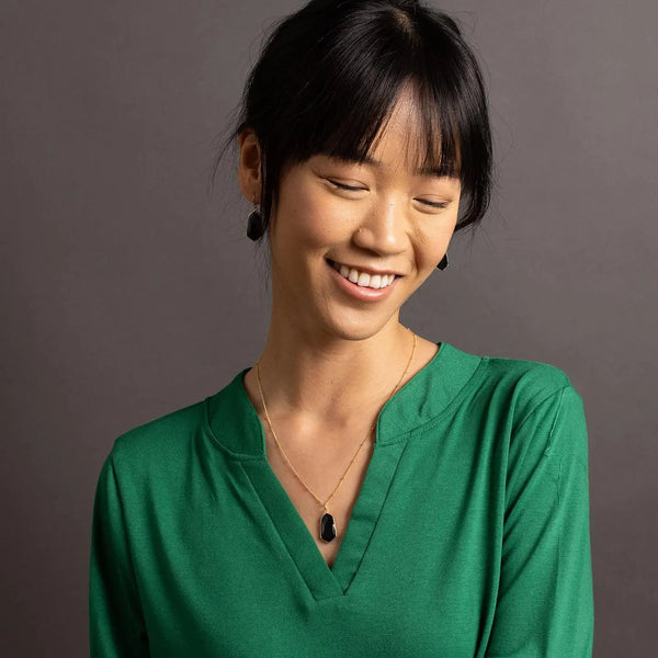 Black Onyx Hexagon Necklace