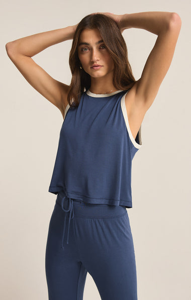 Warmer Days Ringer Tank: Midnight