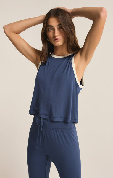 Warmer Days Ringer Tank: Midnight