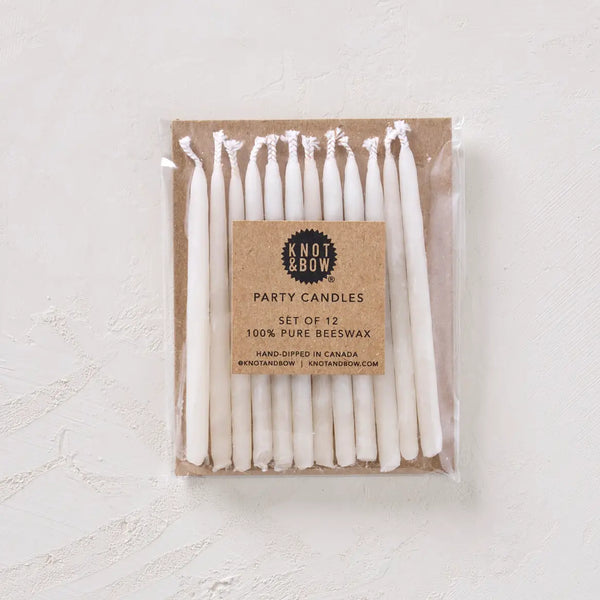 Ivory Beeswax Birthday Candles