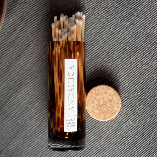 Tortoise Glass Jar of Wooden Matches