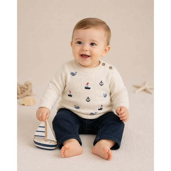 Miles Nautical Embroidered Pullover