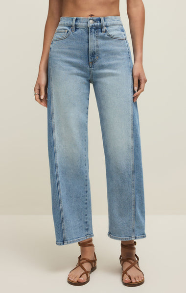 Luna High Rise Crop Bowed Denim