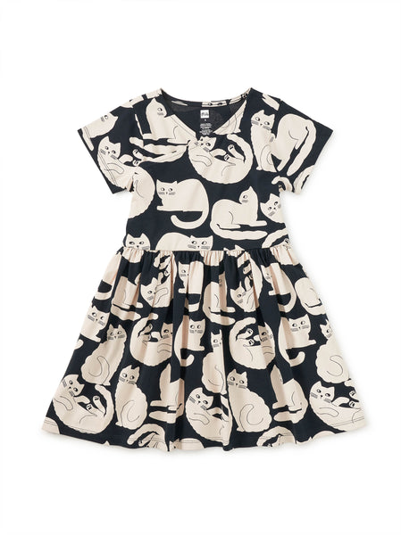 Curious Cats Wrap Neck Dress